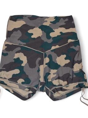 aerie Green & Gray Camo High-Waist Bike Shorts